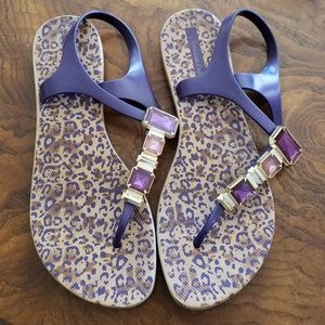 Purple thong sandals